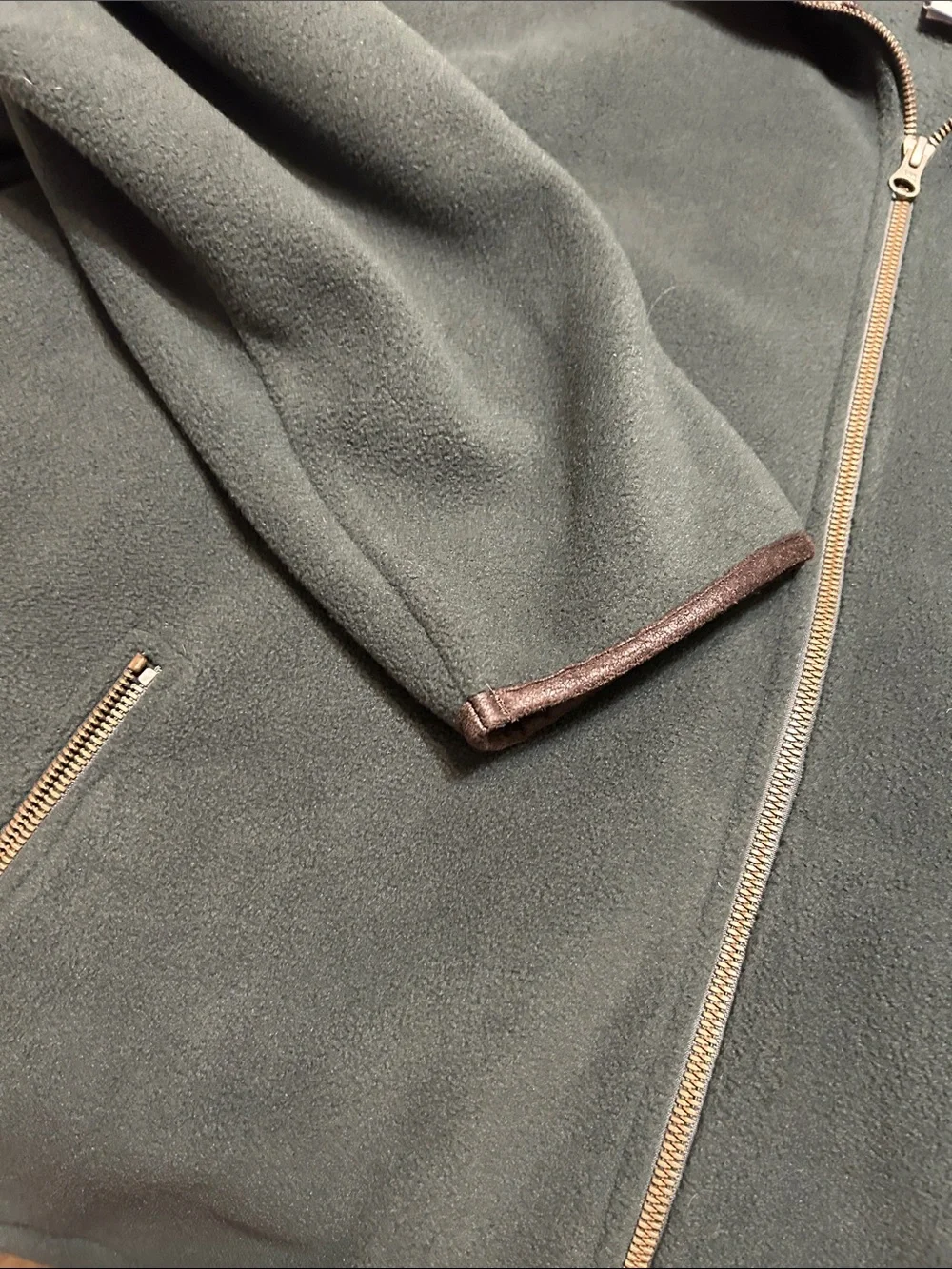 Orvis Green Fleece Jacket with Sherpa Collar